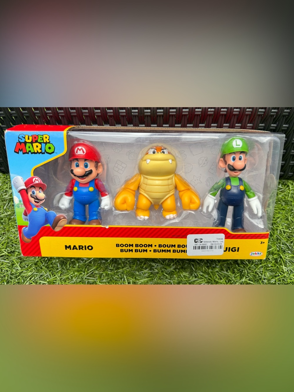 JAKKS Pacific Super Mario 4" Figure 3 Pack Luigi Boom Boom Toy Set NIB